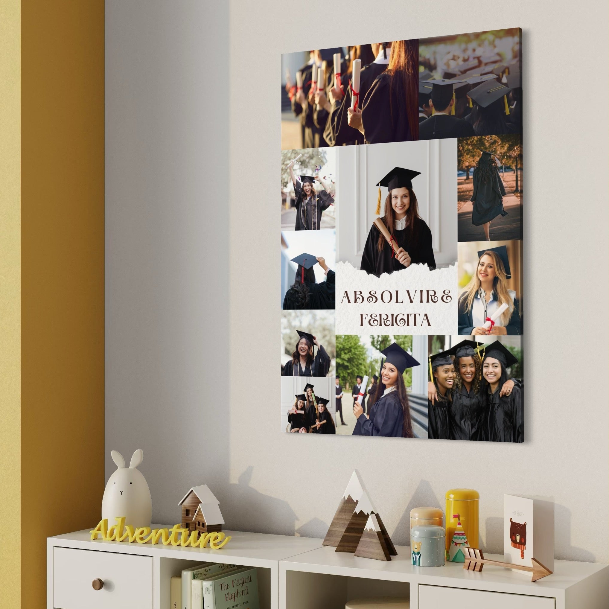 Tablou canvas cu colaj foto absolvire, tablou canvas pentru perete